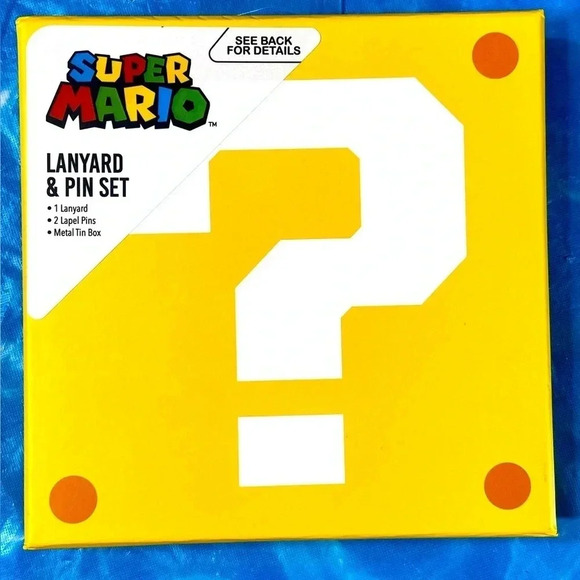 Nintendo Other - Super Mario - Nintendo - Lanyard  & Pin Set - BNIB ☄️🪠🍄🍑